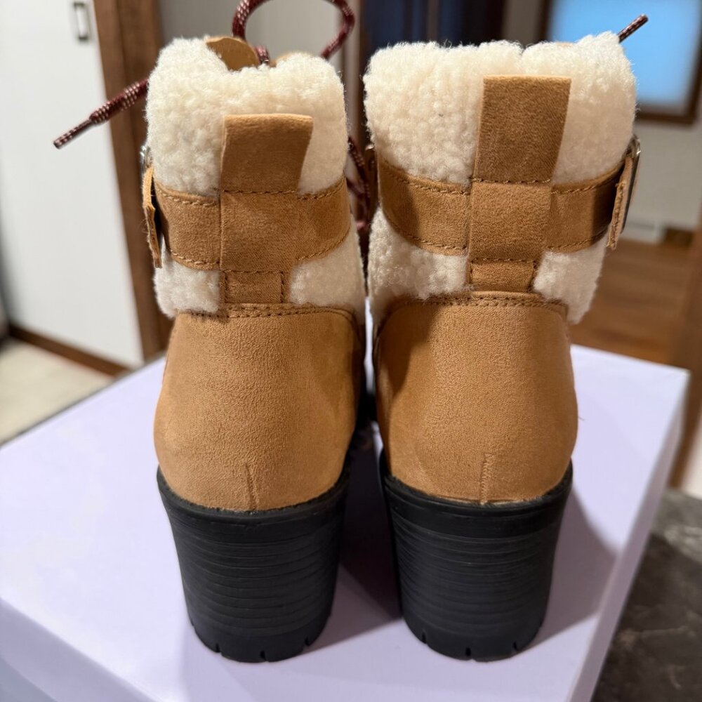 NEW Madden Girl Hayess Faux-Fur Hiker Booties - Picture 5 of 10